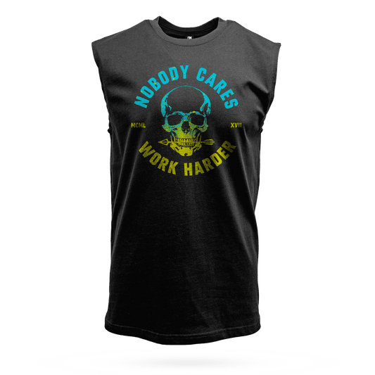NOBODY CARES SKULL MUSCLE TEE