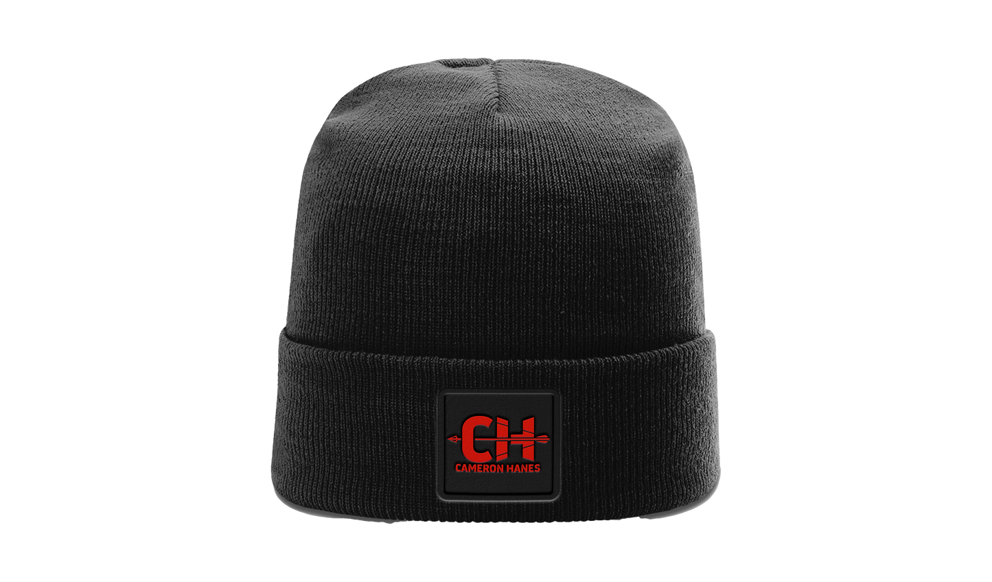 Cam Hanes Colored Leather Patch Beanie
