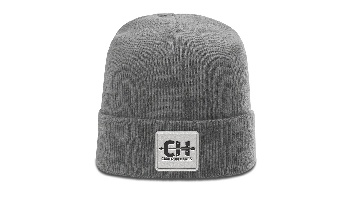 Cam Hanes Logo Leather Patch Beanie