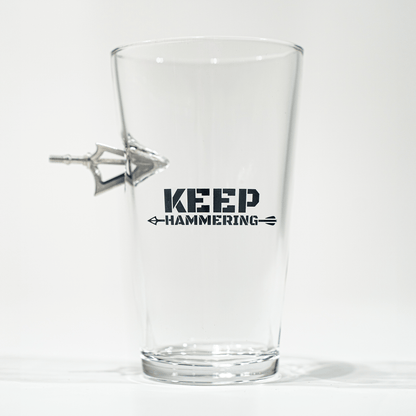 KEEP HAMMERING - 16OZ BROADHEAD GLASS