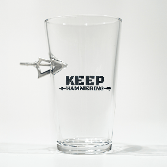 KEEP HAMMERING - 16OZ BROADHEAD GLASS