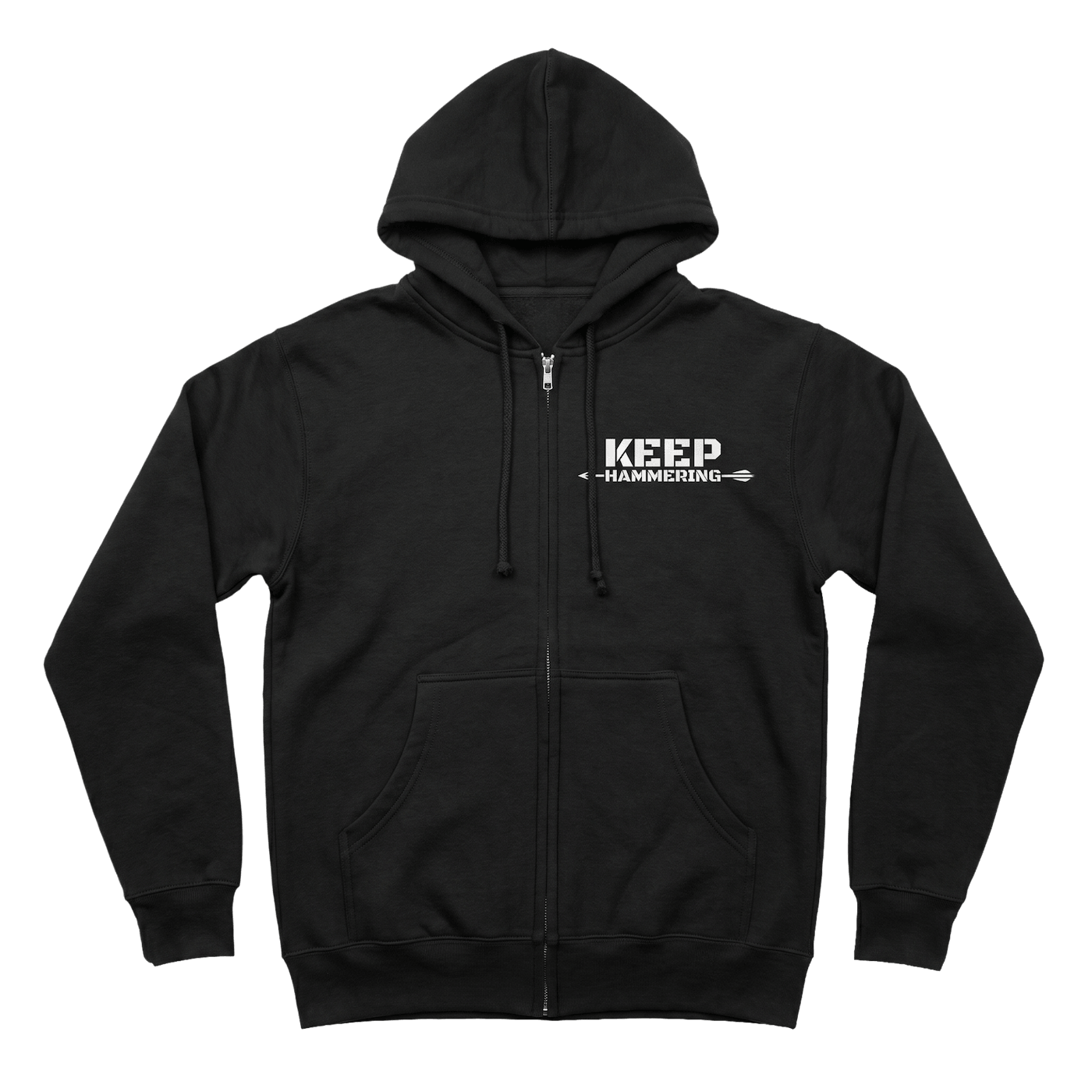 Keep Hammering Heavyweight Full Zip Hoodie | 10 oz Fleece Jacket