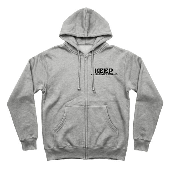 Keep Hammering Heavyweight Full Zip Hoodie | 10 oz Fleece Jacket