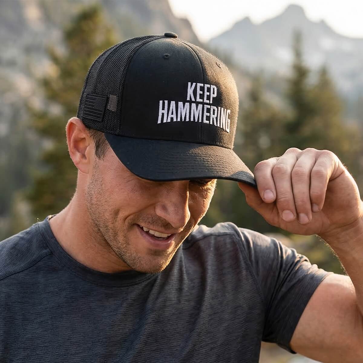 KEEP HAMMERING TRUCKER HAT