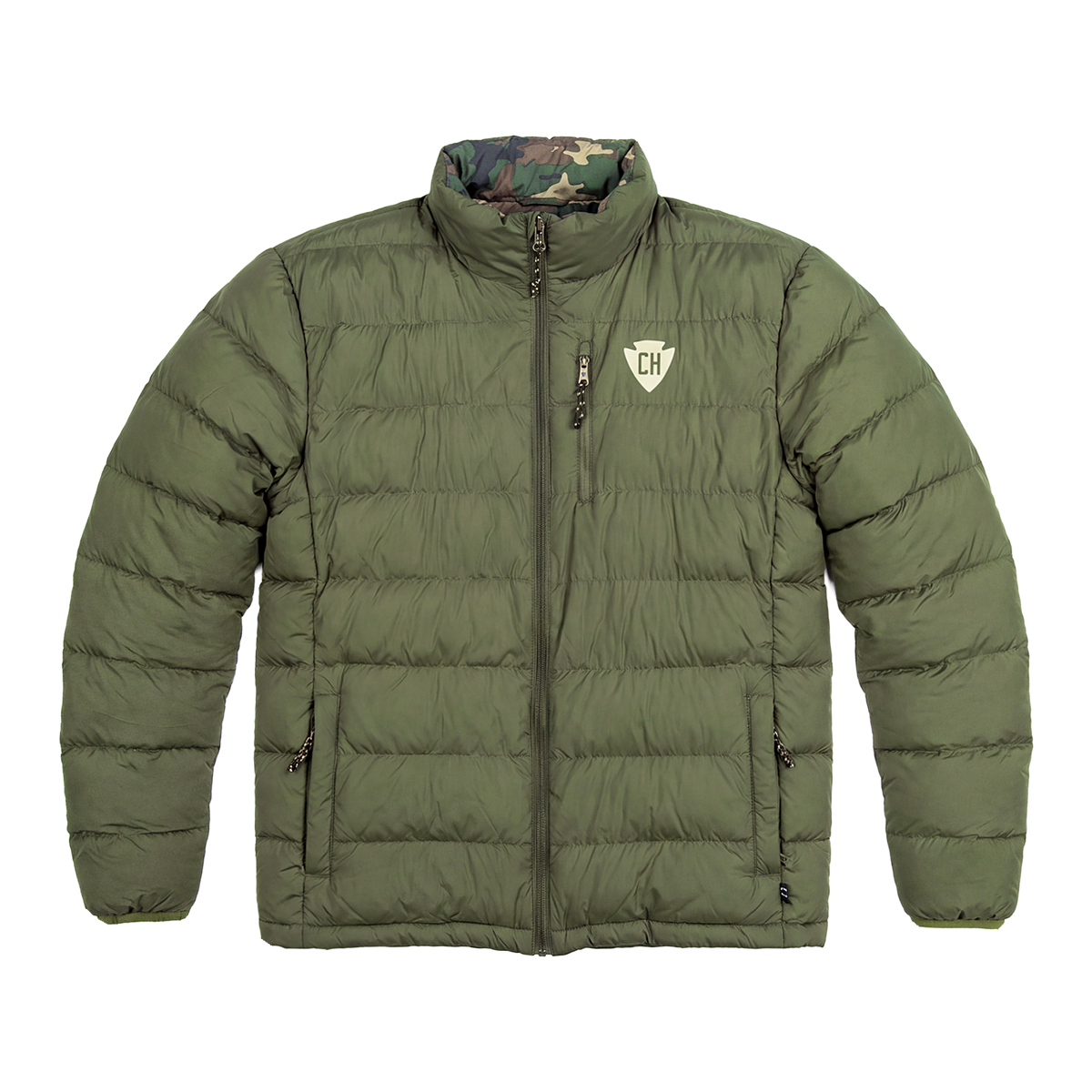 CH Reversible Puffer Jacket in OD Green