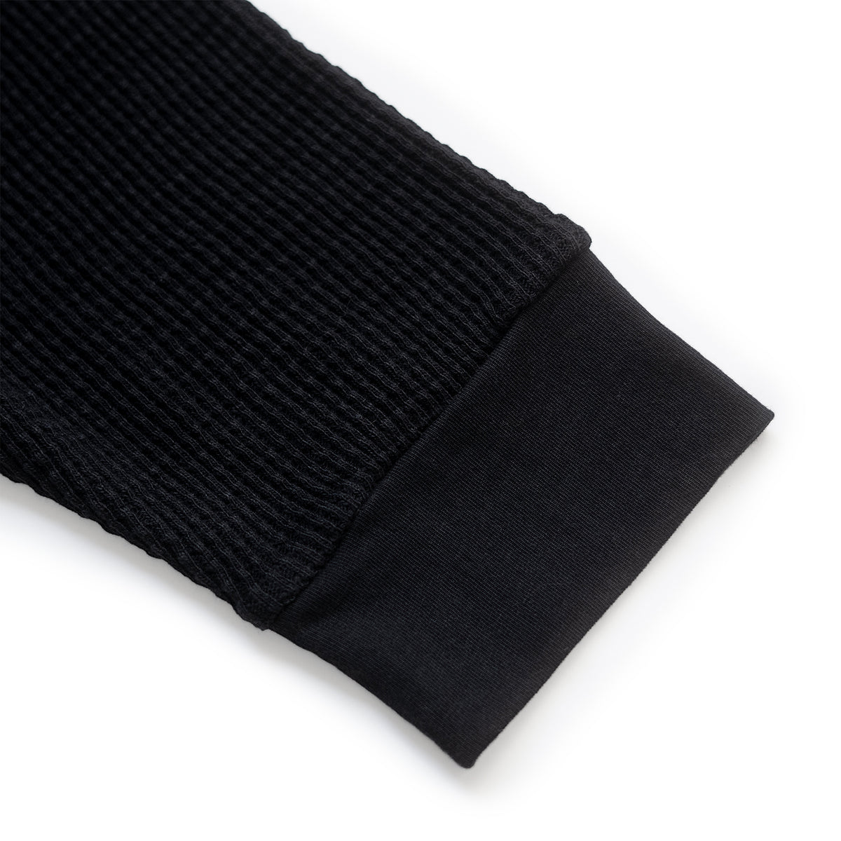 Rib-knit cuff detail
