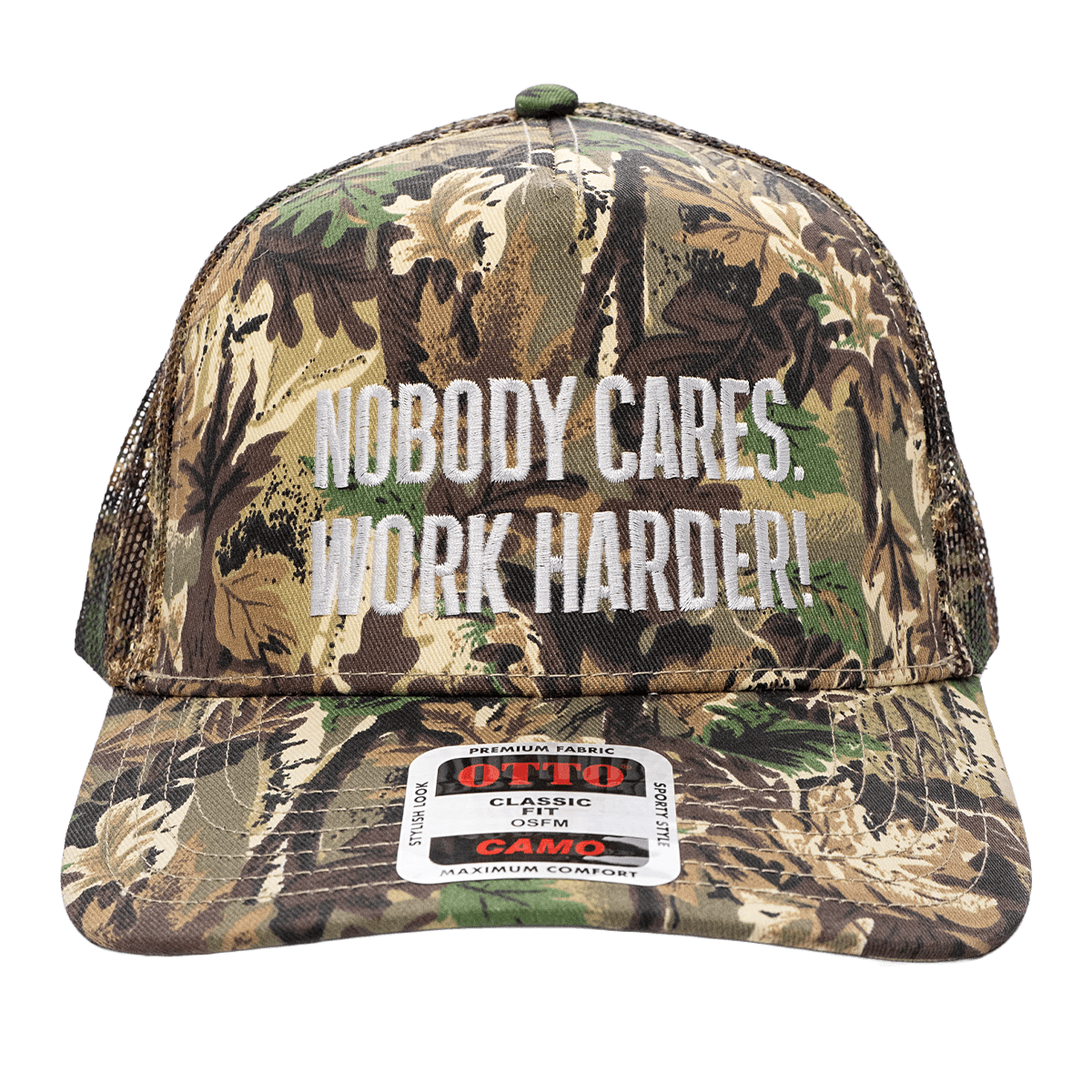 NOBODY CARES LEAF CAMO HAT