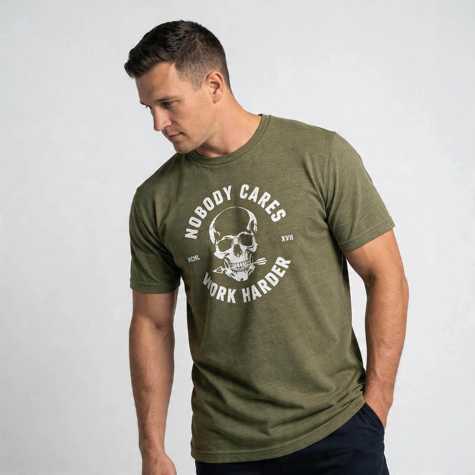 Nobody Cares Skull T-Shirt | Tri-Blend Graphic Tee