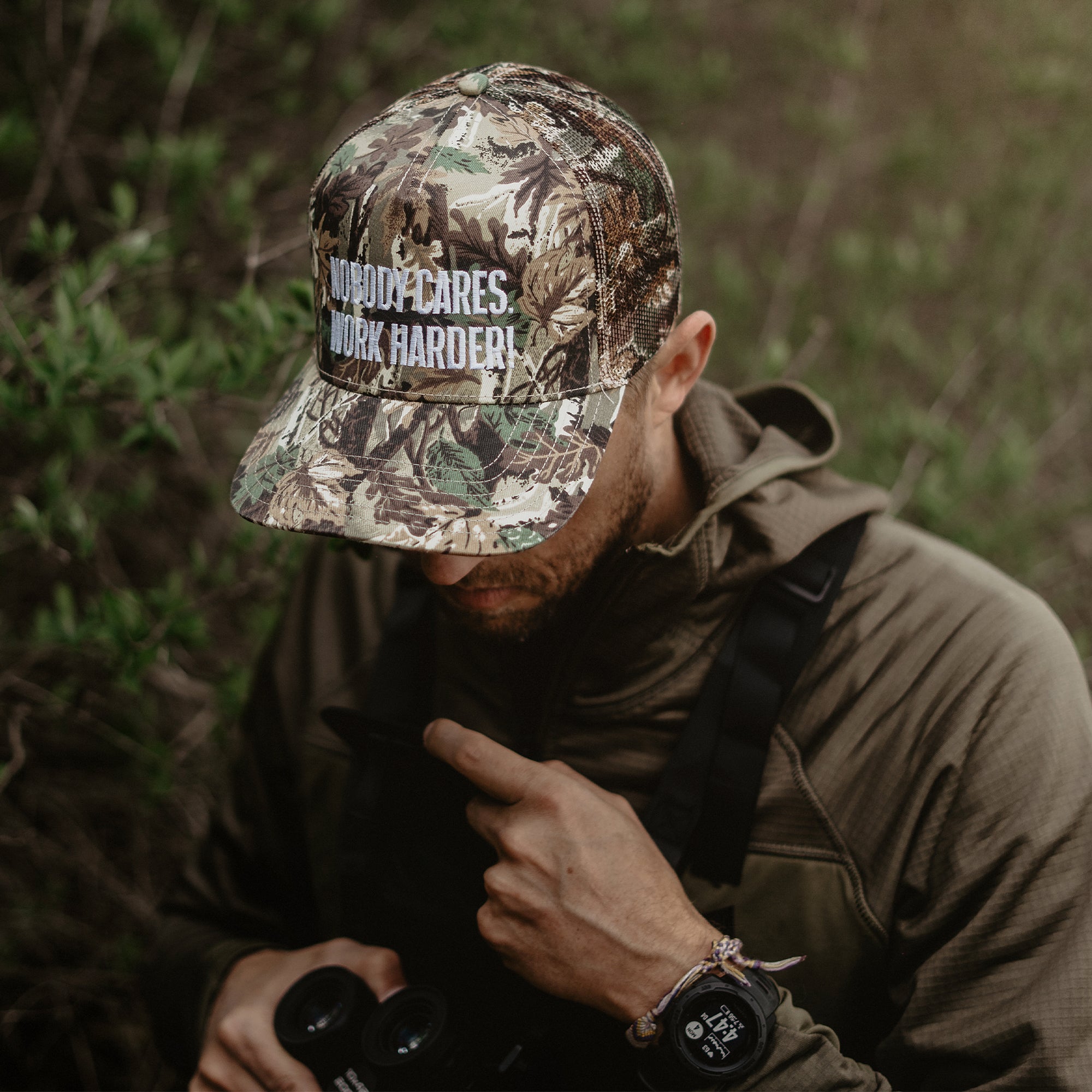 NOBODY CARES LEAF CAMO HAT