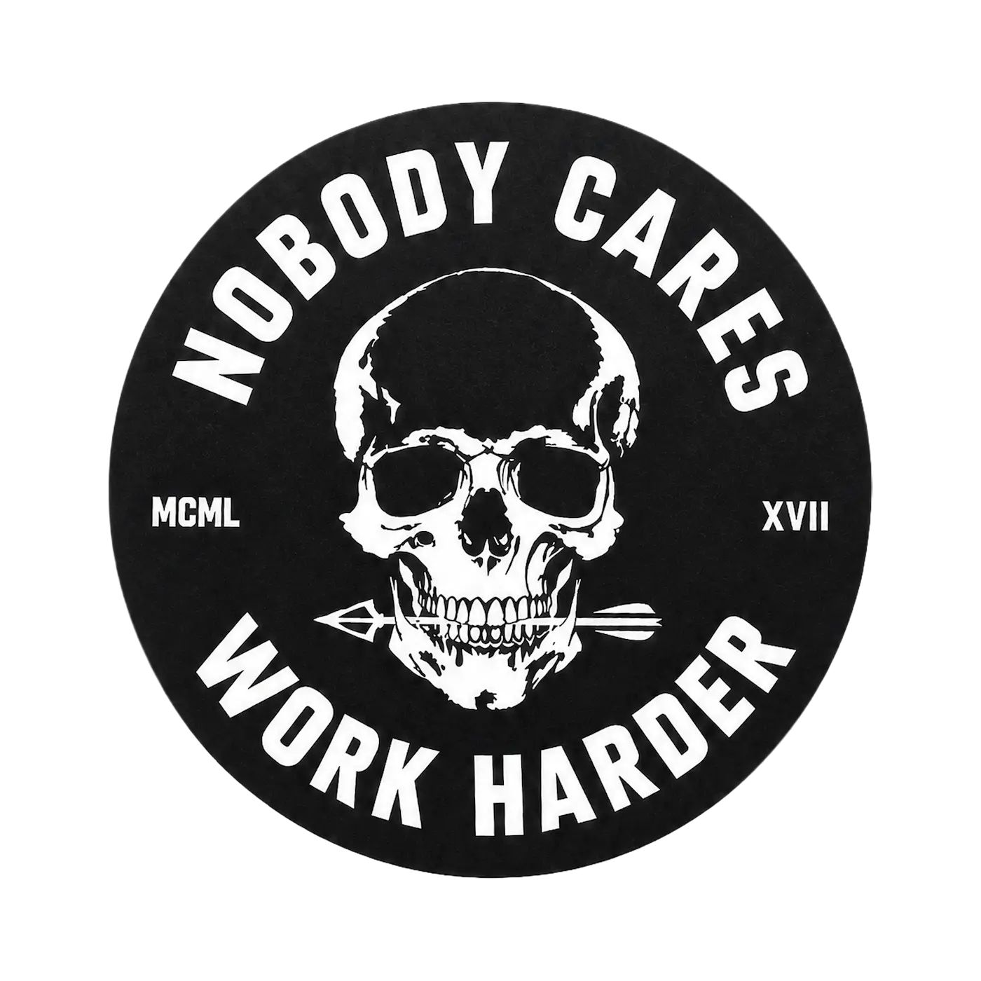 NOBODY CARES SKULL STICKER