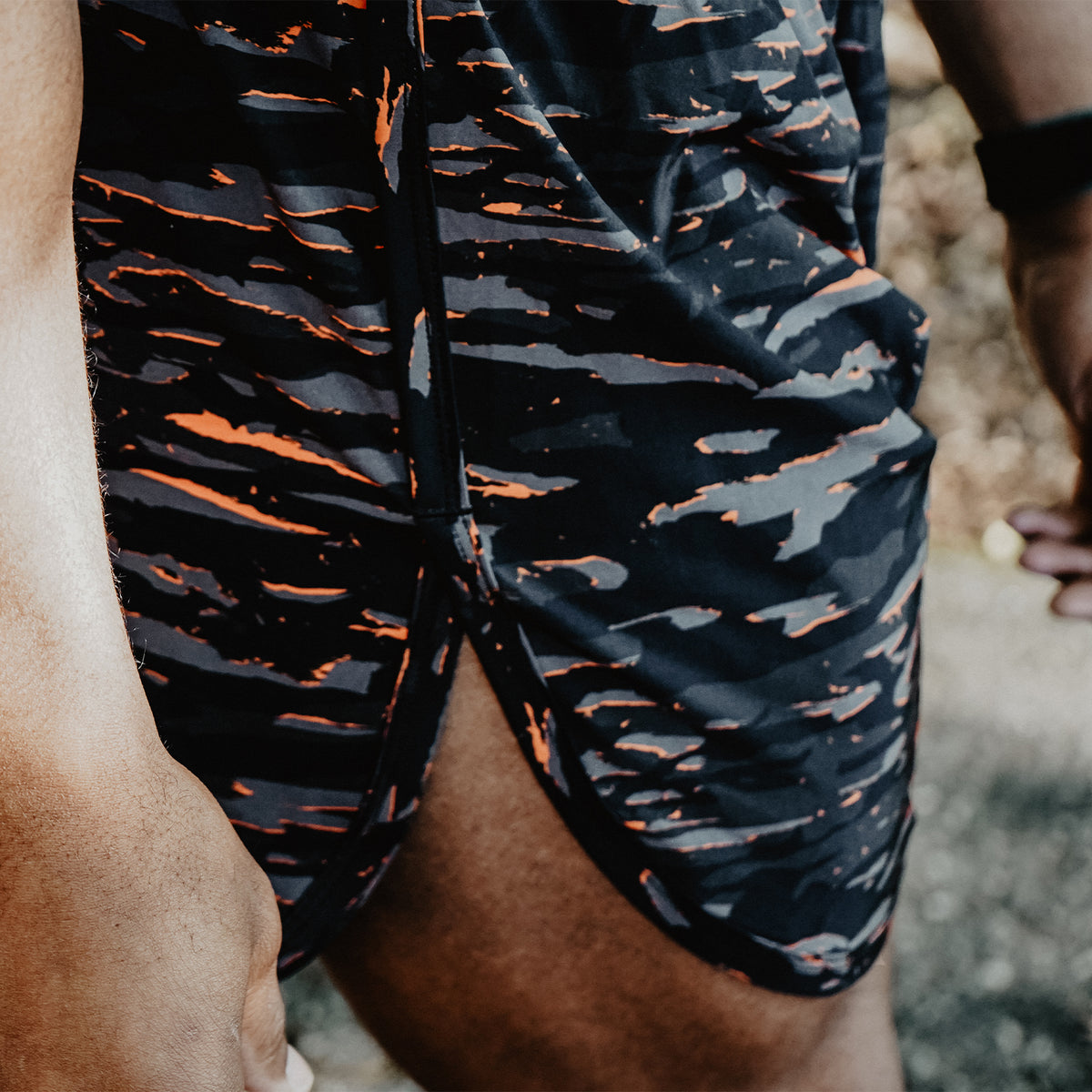 Blaze Camo Strider Shorts, worn