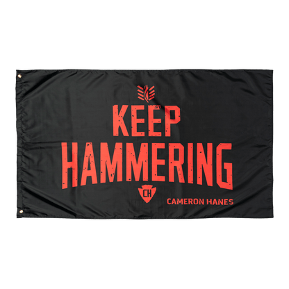 KEEP HAMMERING ARROW FLAG