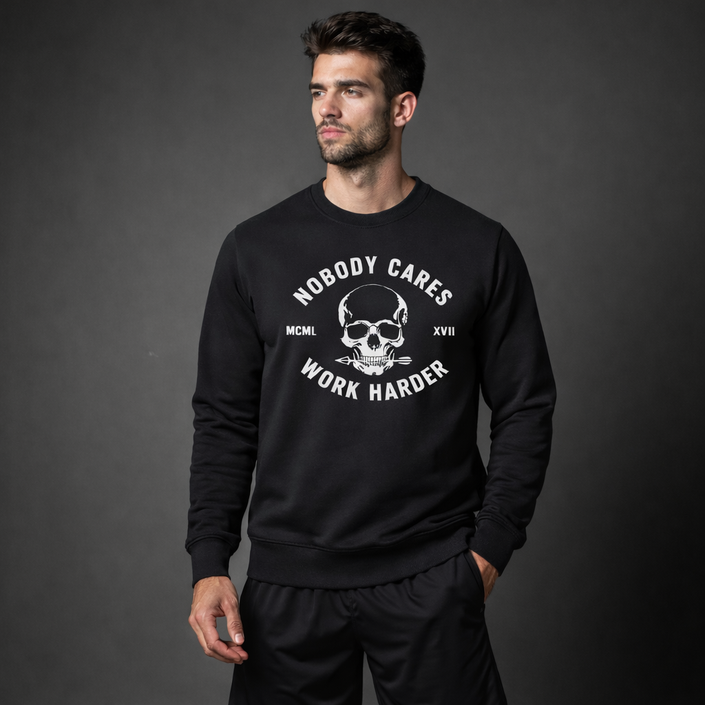 NOBODY CARES SKULL PREMIUM CREWNECK