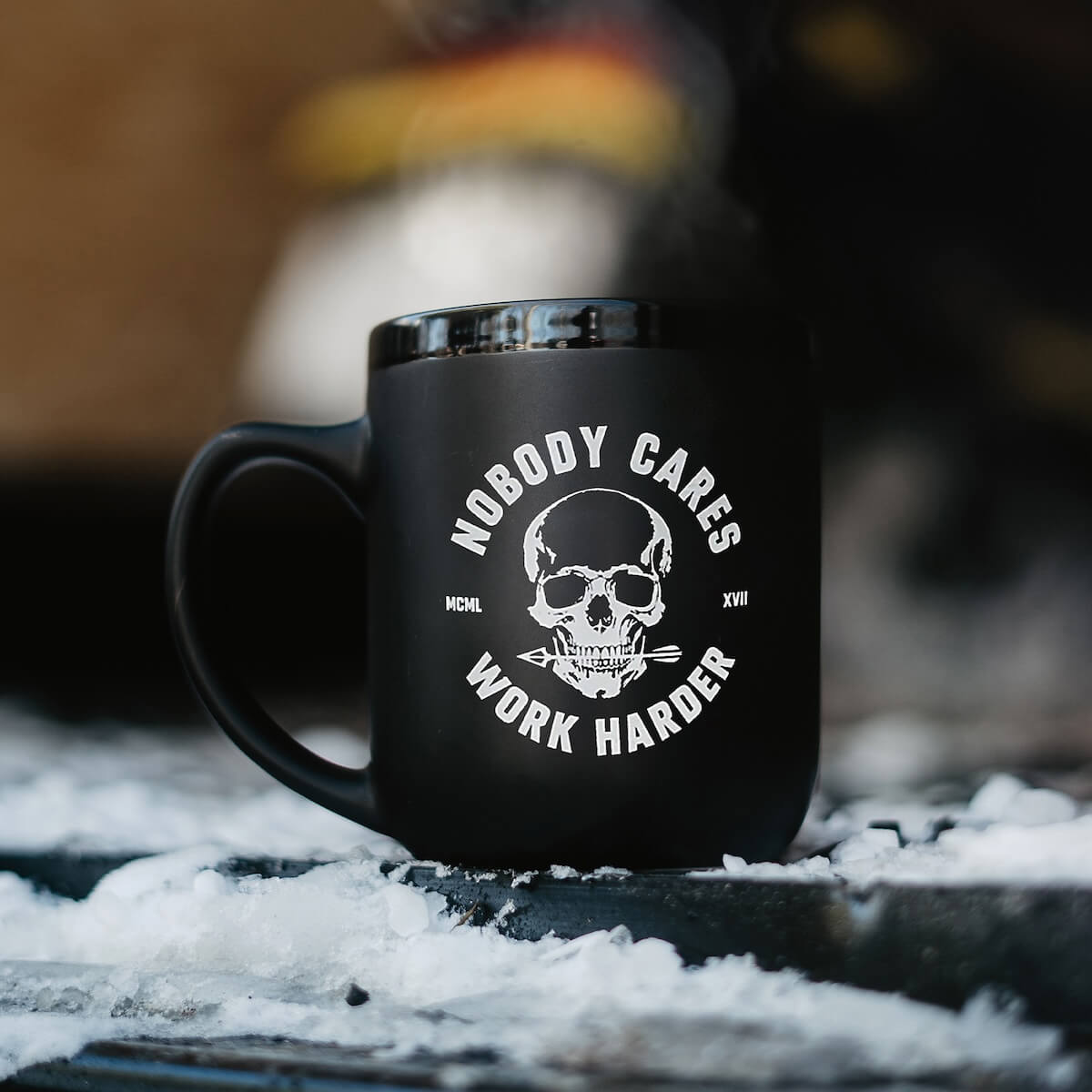 NOBODY CARES SKULL MUG