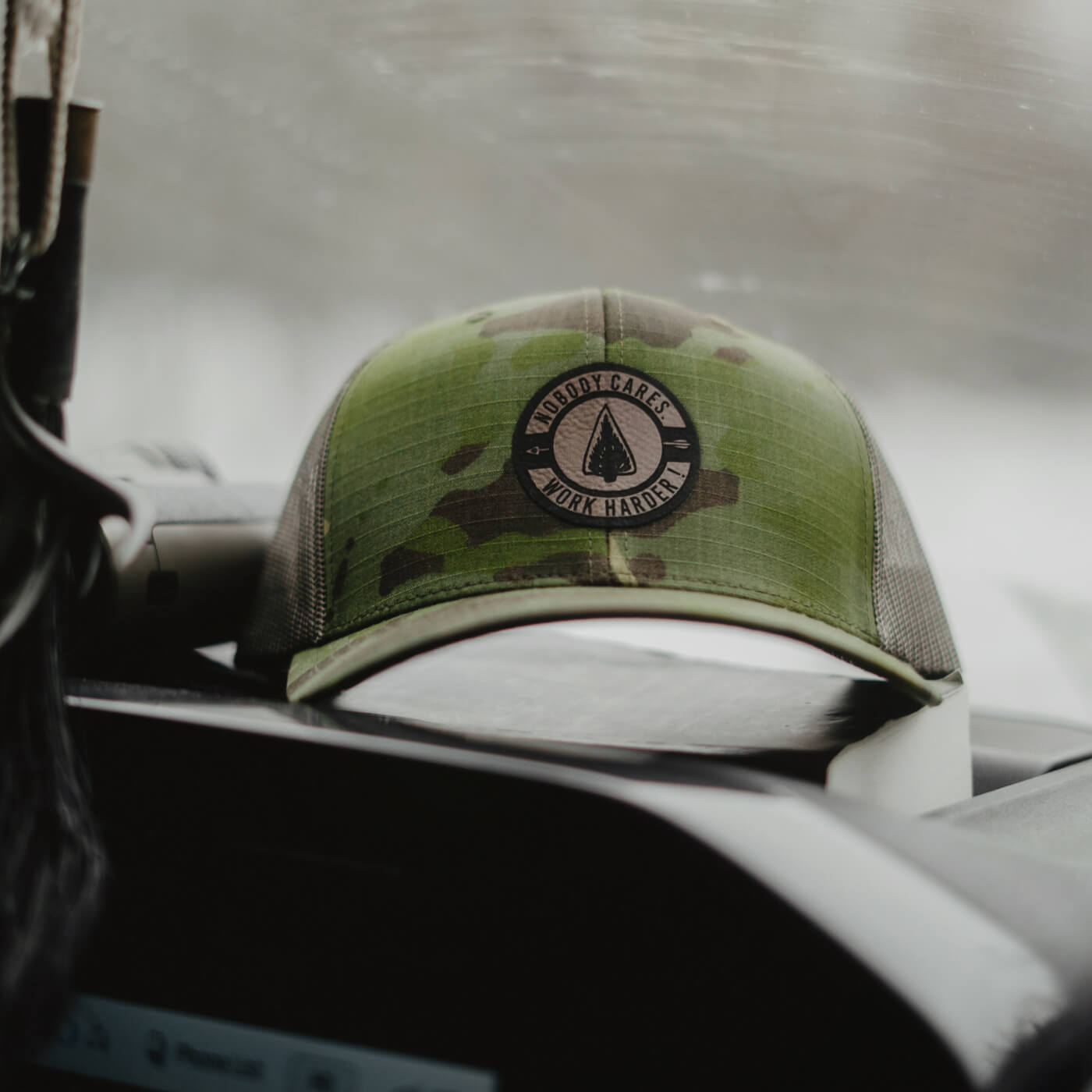 Nobody Cares Broadhead Camo Hat | Richardson 112 Trucker